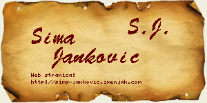 Sima Janković vizit kartica